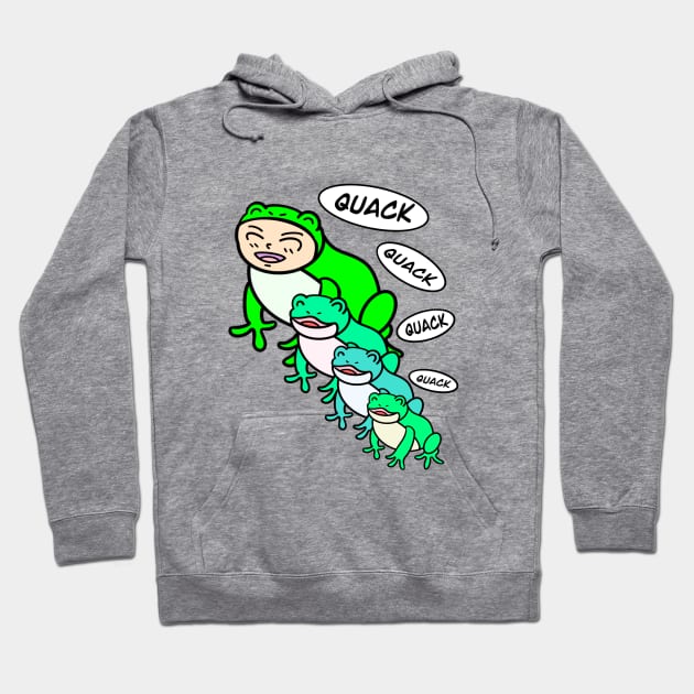 Sing with cartoon frogs Hoodie by Andrew Hau